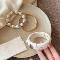 Ensemble de bracelets en alliage plaqué or pour femmes, style européen et américain, géométriques, empilables, bijoux tendance et luxueux pour un usage quotidien
