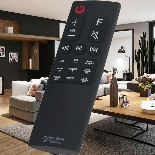 New High-Quality AKB75595412 Replacement Soundbar Remote Control Use for LG Sound Bar SK5 Speaker System SK5 SK5Y