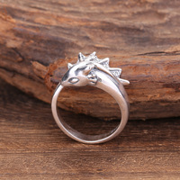 Bague en argent Sterling 925 pour hommes et femmes, anneau de Dragon rétro Punk Type d'ouverture de ptérosaure taille 5 à 9