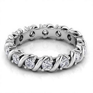 แหวนเพชรทรงกลมเจียระไนแบบบริลเลียนท์เคลือบทอง 18K 14K รุ่น Twisted Vine แหวนเพชร CVD แหวนหมั้นสำหรับผู้หญิง - Product Image 3