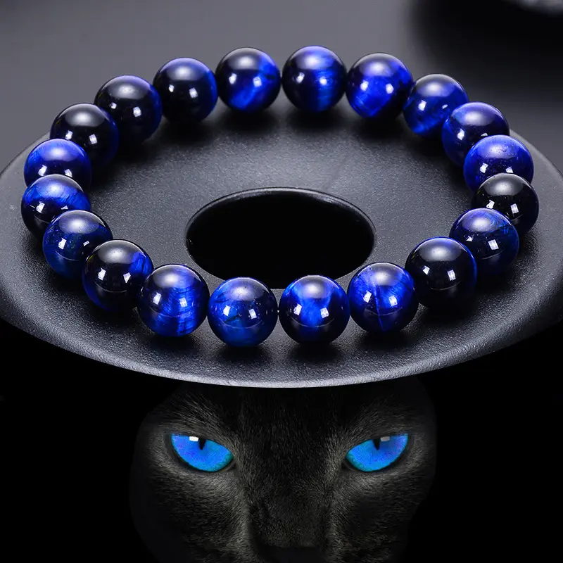 Atacado de Alta Qualidade de Moda de Nova Super Azul Olhos de Tigre Natural Gemstone Pulseiras de Contas de Jóias