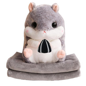 Almohada de peluche de hámster, manta de doble uso, cojín para niños, juguete suave con relleno de algodón PP, regalo unisex - Product Image 5