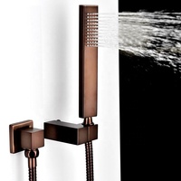 Ensemble de douche de luxe, robinets de salle de bains muraux, kits en laiton de pluie, ensemble de robinets mitigeur de douche chromé antique