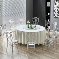 Chaise Napoléon en acrylique transparent anti-usure, durable et empilable, idéale pour les banquets commerciaux