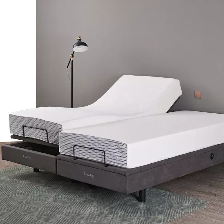 Tecforcare โครงเตียงปรับระดับได้ปรับแยกฐานเตียงไฟฟ้าอัจฉริยะเตียงปรับระดับได้พร้อมระบบนวด