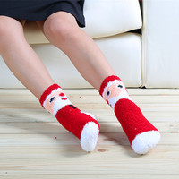 Offre Spéciale Noeud noeud thermique Chaussettes Femmes Fille Floue Ondulation Chaussettes Flocon De Neige Maison Corail Confortable Hiver Cadeau De Noël Chaussettes