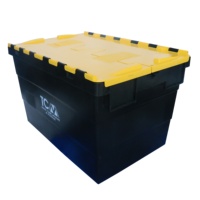 Caisses de stockage de boîtes de déménagement industrielles en plastique empilables réutilisables et robustes pour entreprises de déménagement