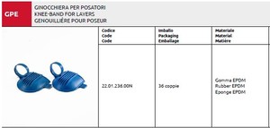 Fabricante directo Hecho en Italia Estilo de diseño industrial Seguridad Gpe Rodillera Uso para capas - Product Image 2