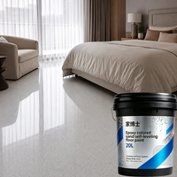Peinture de sol autolissante époxy imperméable à base de sable coloré, revêtement liquide micro-émaillé