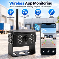 Caméra de recul sans fil AHD pour camion, vision nocturne WiFi 1080P/720P IP68, application Android/iOS, pour remorque, bus, fourgon, flotte, OEM