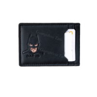Dompet Kartu Minimalis Grosir Desain Logo Tempat Kartu Bisnis Kulit PU Tempat Kartu Kredit ID untuk Pria Bat Hero Hari Valentine