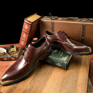 Dernières chaussures décontractées antidérapantes chaussures habillées à lacets personnalisées semelle en caoutchouc chaussures en cuir pour hommes vente en gros - Product Image 3