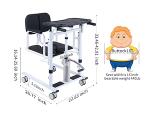 Chaise de transfert pour patients alités/paralysés, coussin réglable, capacité 130 kg, <span class=keywords><strong>table</strong></span> de chevet/<span class=keywords><strong>table</strong></span> de toilette médicale - Product Image 3