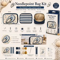 Kit de sac pochette à broder soi-même pour parapluie de plage, en toile de coton imprimée, avec fermeture éclair sur trois côtés, pour adulte