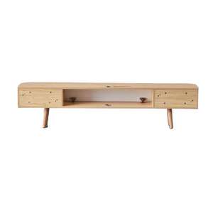 Mueble de TV de madera maciza con almacenamiento para apartamentos y casas pequeñas, diseño simple de pie. - Product Image 5