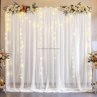 Rideaux de fond blancs en tissu voile de chiffon pour arche de mariage, cérémonie, scène, photographie et décorations de fête