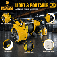 Treuil Électrique Portable ALLMAN 400kg 220V 380V avec Commande Pendentif Protection IP44 pour Traction Industrielle et Entrepôt