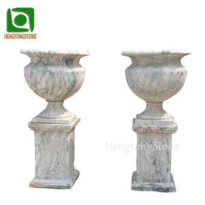 Flor decorativa de mármol blanco para jardín al aire libre y patrón de <span class=keywords><strong>cabeza</strong></span> de figura <span class=keywords><strong>griega</strong></span> <span class=keywords><strong>maceta</strong></span> de piedra tallada - Product Image 6