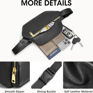 Bolsos de Moda Tipo Bandolera con Bloqueo RFID, Bolsos Cruzados de Cuero para Mujer, Bolsos Pequeños de Cintura para Mujer - Product Image 4