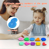 HMJ 10pcs Mainan Silikon Worry Stone Bertekstur Angka 0 sampai 9, Sensorik Taktil untuk Meredakan Stres bagi Dewasa dan Anak, ADHD, Autisme