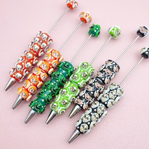 Stylo B7059 Halloween à perles, stylo à bille DIY avec breloques de dessins animés d'Halloween, idéal pour la promotion, le bureau, les loisirs créatifs et les cadeaux - Product Image 5