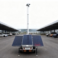 Remorque de surveillance solaire certifiée CE, résistante aux intempéries, pour la surveillance des zones éloignées