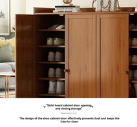 Armoire à chaussures moderne en bambou pour la maison ou l'appartement Meubles de salon avec étagères à chaussures en bois