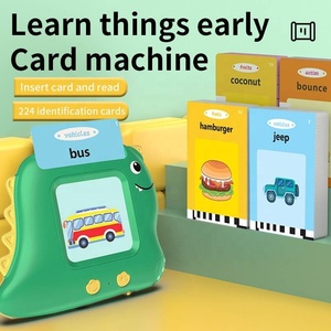 Lector de tarjetas electrónicas de dinosaurio, máquina de aprendizaje de juguete <span class=keywords><strong>para</strong></span> niños, tarjetas flash parlantes en inglés, dispositivo de máquina de tarjetas de educación temprana - Product Image 3