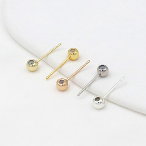 18K solid gold universal <b>earring</b> <b>post</b>, 925 silver needle, glue bead <b>earring</b> <b>post</b>, 14K gold-plated positioning and adjusting - Product Image 2