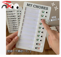 Tableau des tâches pour enfants coloré, réutilisable, en plastique, avec glissière, planificateur quotidien portable, tableau de contrôle avec logo personnalisé