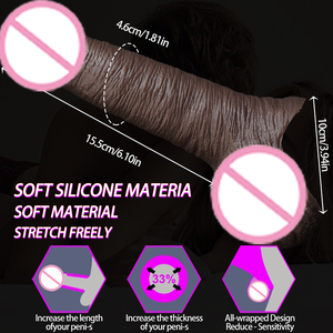 Condón para Agrandamiento del Pene Masculino con Silicona Líquida 100% Impermeable, Engrosado y Desensibilizante, Juguete Sexual Retardante - Product Image 1