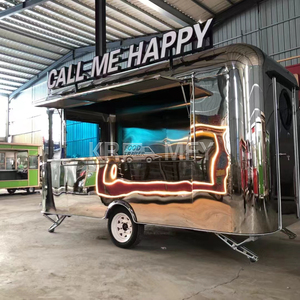 Camion de fast-food en acier inoxydable chinois, café glacé mobile et remorque OEM de boissons pour barbecue à vendre - Product Image 2