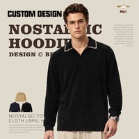Pull-over Homme Hiver à Col Rabattu 360G Personnalisé avec Logo et Marque Privée, Manches Longues, Trois Couleurs, Vente en Gros