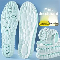 Semelles intérieures 4D Cloud-Massage en polyuréthane pour hommes et femmes, PU bleu menthe, anti-odeur, antidérapantes, absorbant les chocs, pour le sport