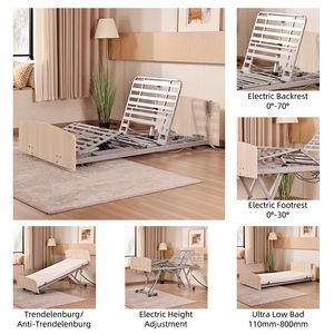 <span class=keywords><strong>Lit</strong></span> médicalisé électrique OEM&ODM en bois pour personnes âgées, <span class=keywords><strong>avec</strong></span> barrière latérale anti-chute, idéal pour les maisons de retraite <span class=keywords><strong>et</strong></span> les soins à domicile - Product Image 4
