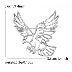 En gros Broches Aigle en Alliage Poli Creux, Épingles de Revers Aigle Volant, Bijoux de Mode Unisexe, Cadeau Style Vintage pour Homme - Product Image 6