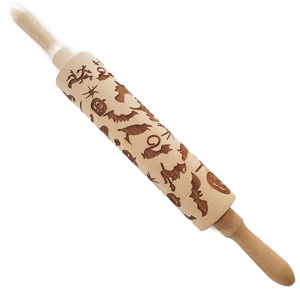 <span class=keywords><strong>Noël</strong></span> cerf impression rouleau à pâtisserie orme bois Laser sculpture gaufrage rouleau à pâtisserie biscuits et Biscuits rouleau à pâtisserie - Product Image 6