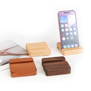 Wooden Phone Stand <b>Tablet</b> <b>Holder</b> Solid Walnut Wood Modern Simple Design For Desk Use - Product Image 3
