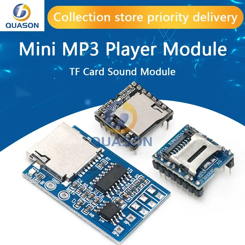 WTV020 GPD2846A Mini MP3 çalar modülü TF kart MP3 ses modülü ses modülü Arduino GM için güç kaynağı modülü