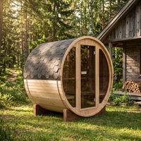 Sauna traditionnel en bois pour 4 à 6 personnes, populaire, avec verre foncé, pour l'extérieur