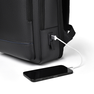 กระเป๋าแล็ปท็อปหนัง17นิ้วกันน้ำขนาดใหญ่พร้อม USB สำหรับผู้ชาย - Product Image 5