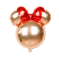 Ballons Mini Mouse Butterfly Knot Head en aluminium de 24 pouces pour la décoration de fête d'anniversaire