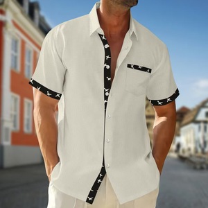 Nueva <span class=keywords><strong>Camisa</strong></span> Casual de Verano para <span class=keywords><strong>Hombre</strong></span>, Talla Grande, <span class=keywords><strong>Manga</strong></span> <span class=keywords><strong>Corta</strong></span>, 100% Poliéster, Antiarrugas y Transpirable, Cuello Clásico - Product Image 5