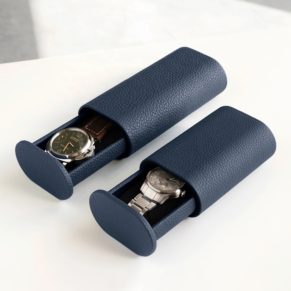 Pochette Pour Montre En Vrai Crocodile – Écrin Cadeau Luxe Noir Marron