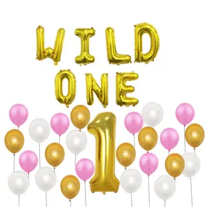 Baby Meisje Jongen 1st Bday Party Benodigdheden Wilde Een Kids Eerste Verjaardag Ballonnen Party Decoratie