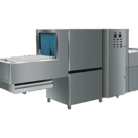 Industrial & Hotel Tunnel Dishwashing Machine with Dryer Unit Stainless Steel Freestanding for Kitchen & Restaurant Use