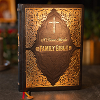 Bible familiale anglaise en gros personnalisée en cuir, Bible héritage sur mesure, Apocryphes