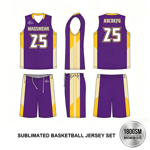 Jersey Basket Sublimasi Custom Print Seragam Basket Anak Laki-Laki Bahan Bernapas Cepat Kering Waktu Pengerjaan Sampel 7 Hari - Product Image 1