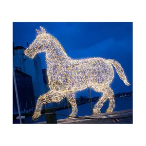 Đèn Led Họa Tiết Giáng Sinh 3d Ngoài Trời 2020, Đèn Led Hình Ngựa Lớn Điêu Khắc