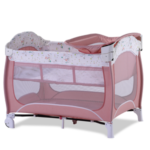 Corralito Plegable Portátil <span class=keywords><strong>de</strong></span> Metal para Bebés con Diseño Moderno para Uso en Hoteles, Corralito <span class=keywords><strong>de</strong></span> Seguridad con Estampado <span class=keywords><strong>de</strong></span> Dibujos Animados y <span class=keywords><strong>Cambiador</strong></span> - Product Image 2